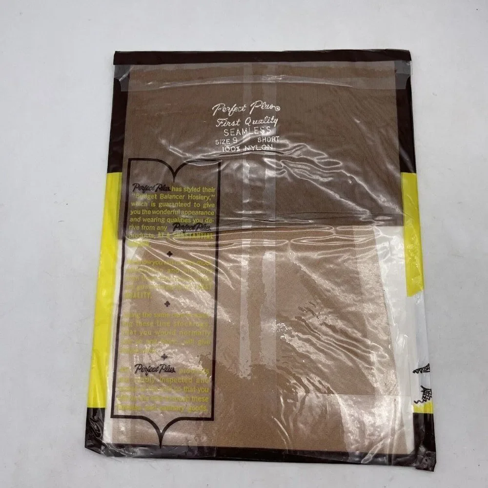 Vintage Plume Nylons Pantyhose Seamless Size 9 Short Spicy NOS